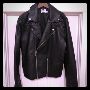 Topman Mock Leather Biker Style Jacket